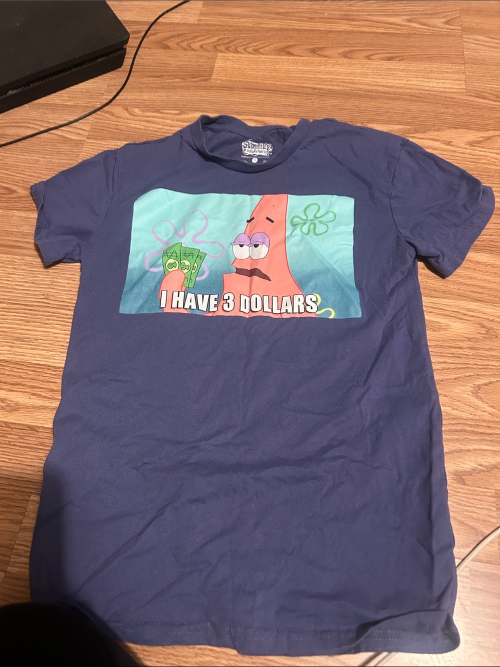 Kids Navy SpongeBob Patrick 'I Have 3 Dollars' Graphic Tee